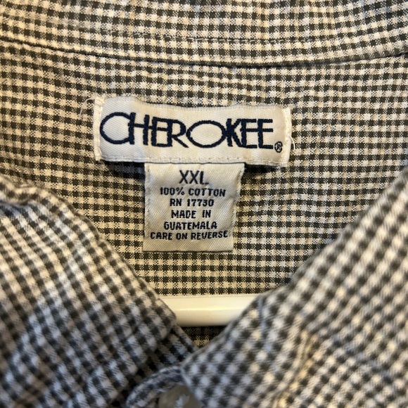 💜 2 for $30 / Cherokee Button Up Checkered White & Black - Picture 2 of 4